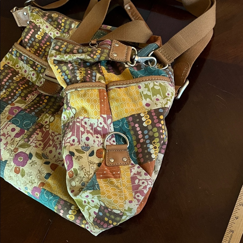 Patchwork Fossil Vintage Tote Bag - Multicolor - Picture 4 of 11